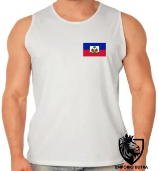 Camiseta Regata adulto ou infantil bandeira haiti ilha caribe - Foto 2