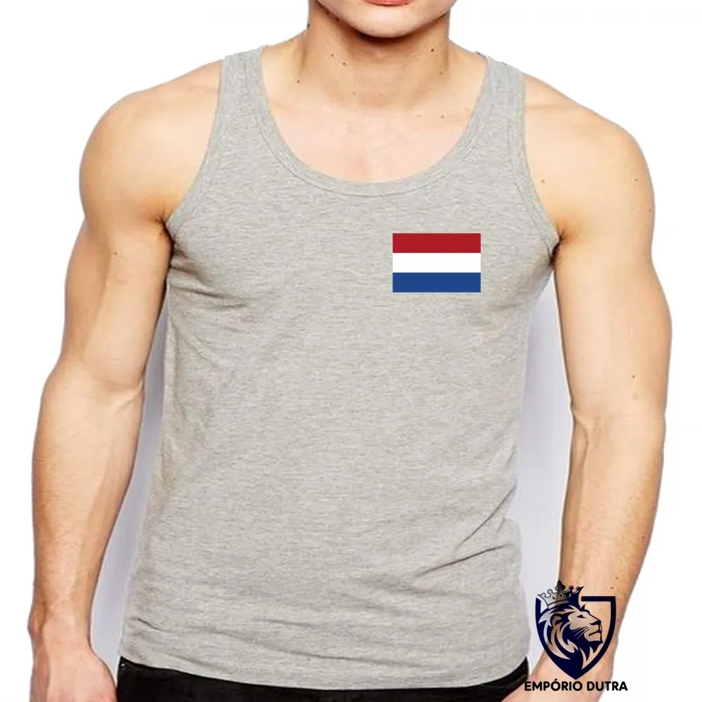 Camiseta Regata adulto ou infantil bandeira Holanda netherlands