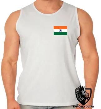 Camiseta Regata adulto ou infantil bandeira Índia indiano - Foto 2