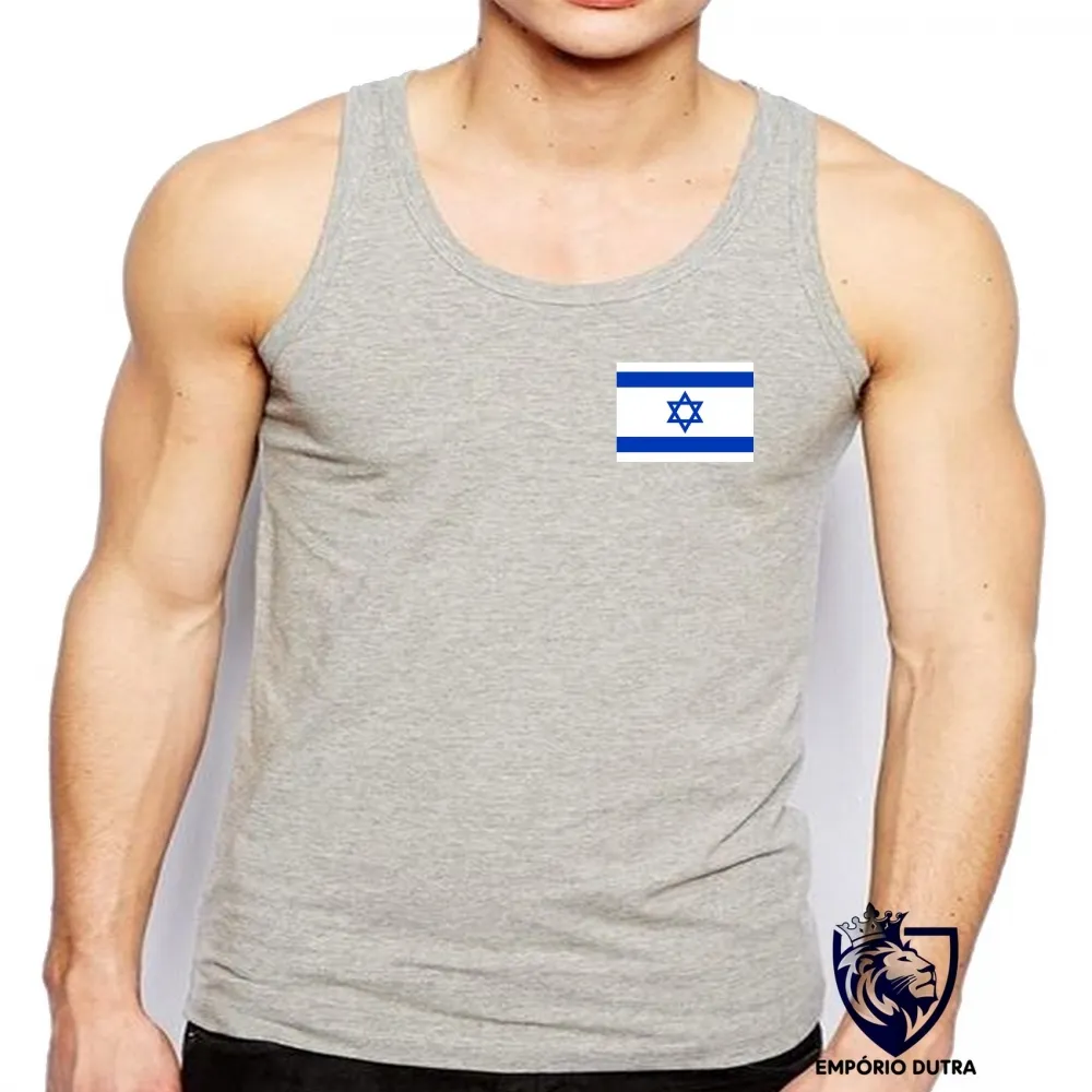Camiseta Regata adulto ou infantil bandeira Israel Oriente Médio Imagem