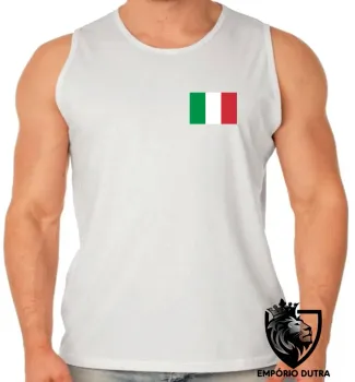 Camiseta Regata adulto ou infantil bandeira Itália italiano europa - Foto 2