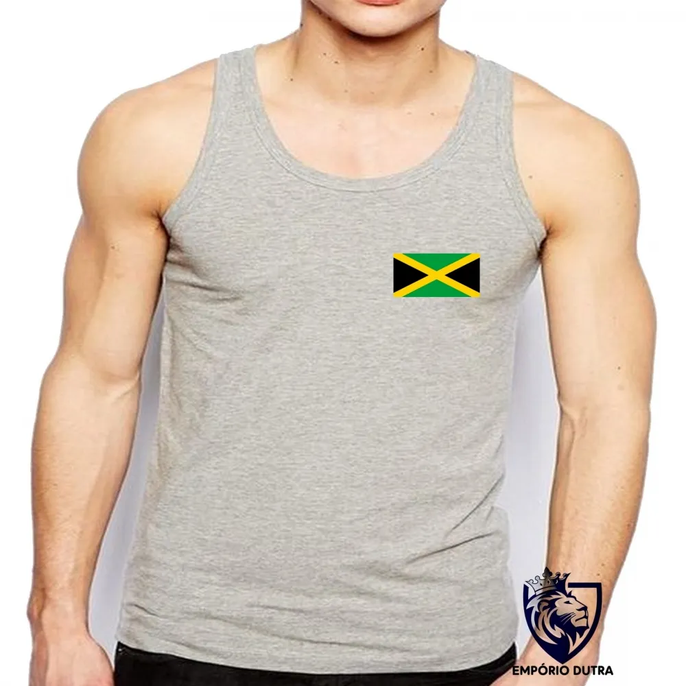 Camiseta Regata adulto ou infantil bandeira Jamaica marley
