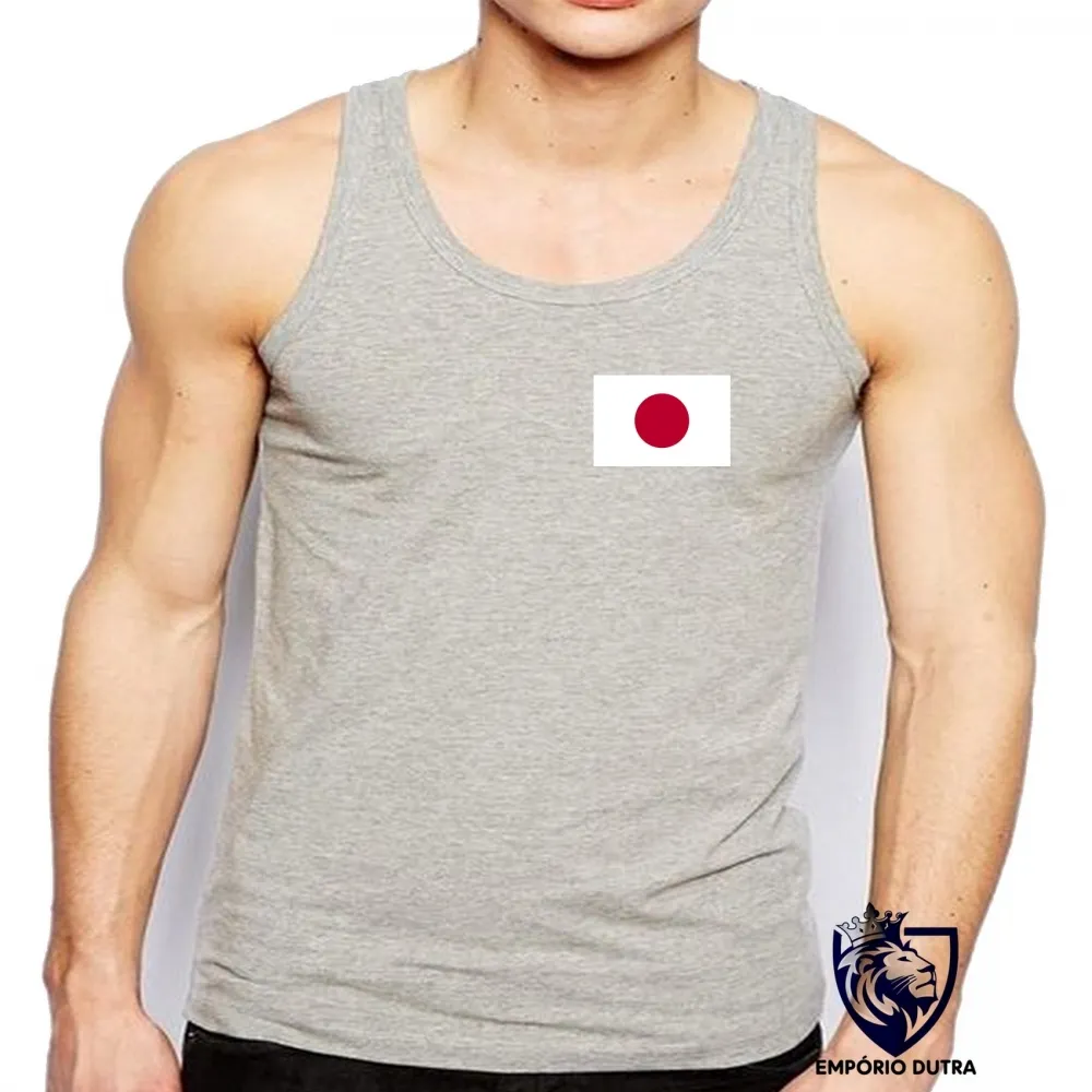 Camiseta Regata adulto ou infantil bandeira Japão oriental Imagem