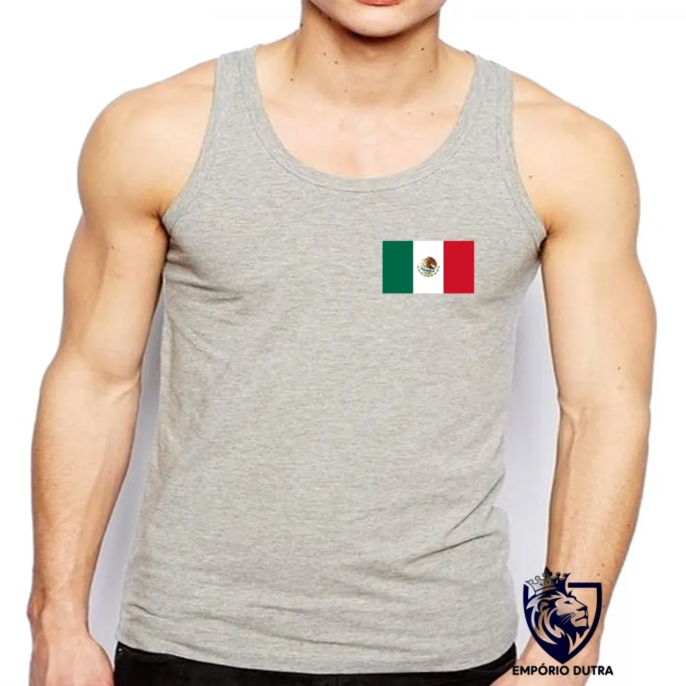 Camiseta Regata adulto ou infantil bandeira Mexico mexicano Imagem