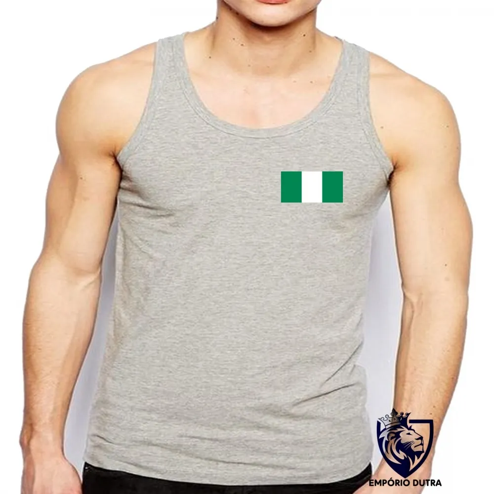 Camiseta Regata adulto ou infantil bandeira Nigéria africa