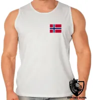 Camiseta Regata adulto ou infantil bandeira Noruega escandinavo - Foto 2