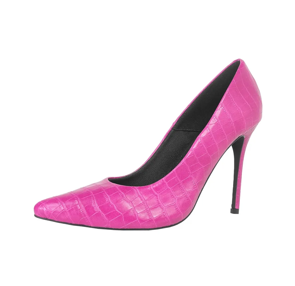 Victor Vicenzza - Scarpin Aléxia Crocodilo Pink Médio com