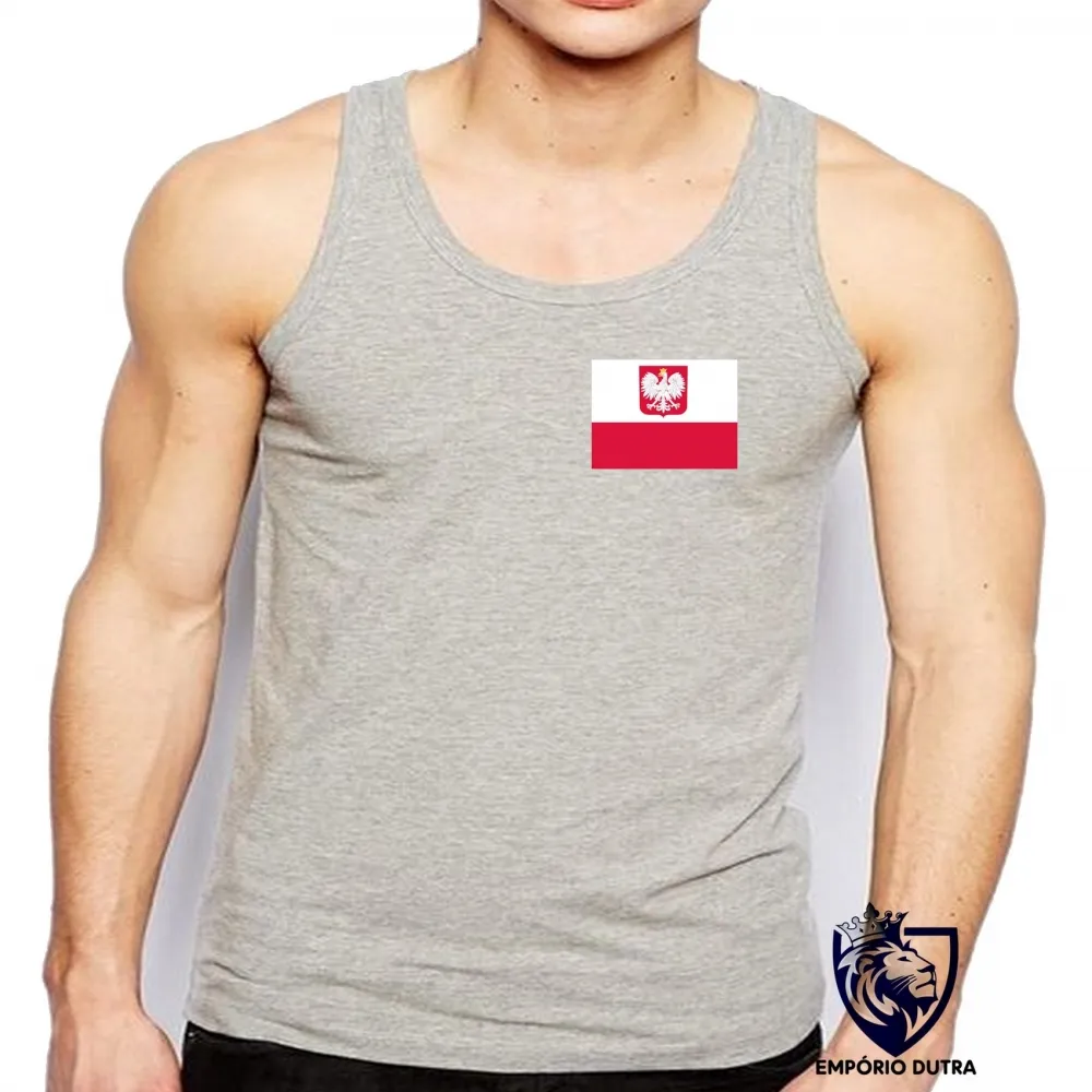 Camiseta Regata adulto ou infantil bandeira Polônia
