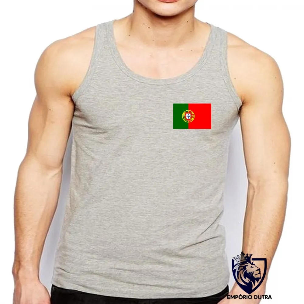 Camiseta Regata adulto ou infantil bandeira Portugal