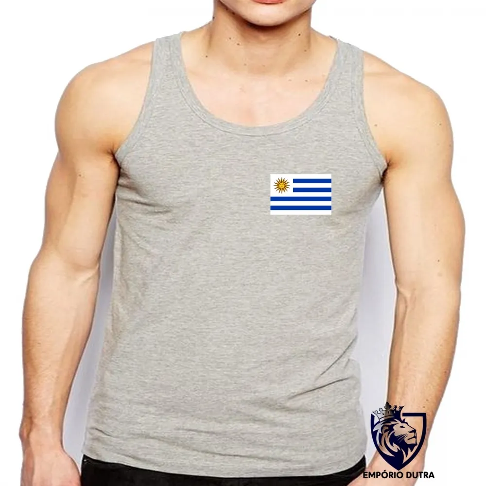 Camiseta Regata adulto ou infantil bandeira Uruguai america Imagem