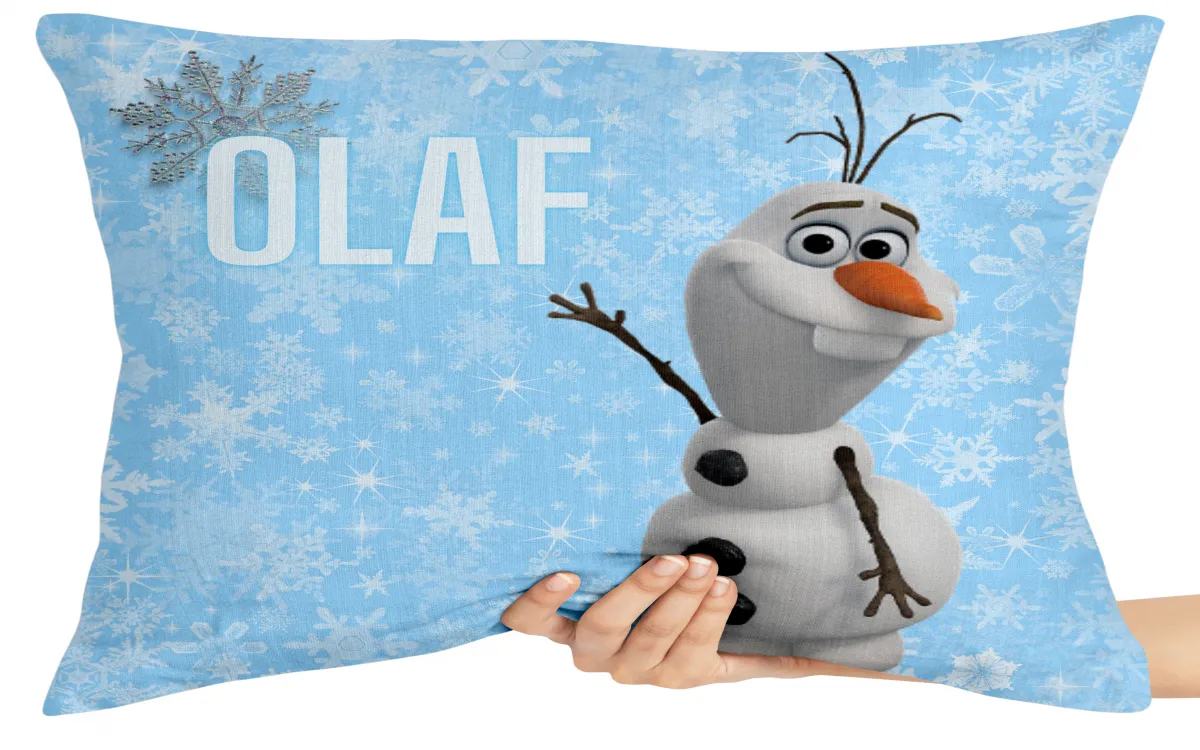 Capa de Almofada ou Travesseiro Frozen Olaf floco de neve