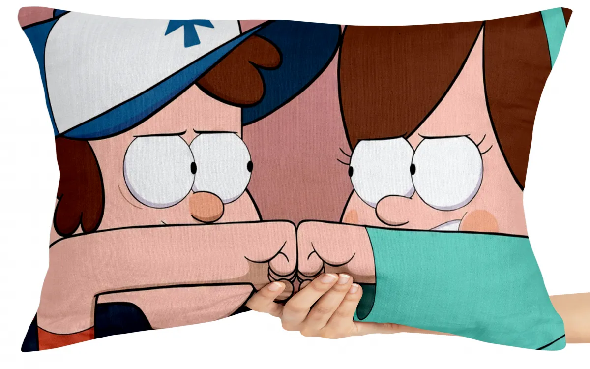 Capa de Almofada ou Travesseiro Gravity Falls Dipper e Mable Imagem