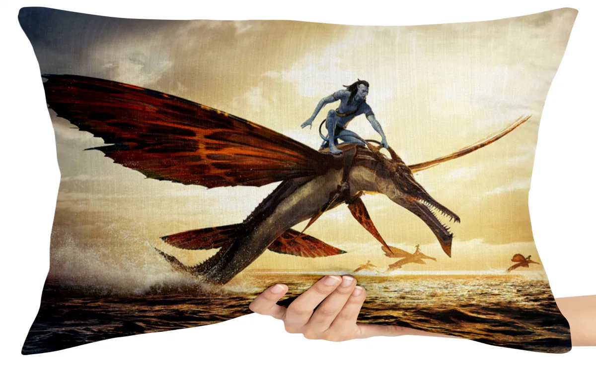 Capa de Almofada ou Travesseiro Jake Sully voando Avatar 2 Imagem