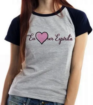 Baby look blusa Feminina Eu amo ser Espírita Alan Kardec - Foto 2