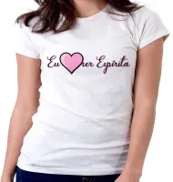 Baby look blusa Feminina Eu amo ser Espírita Alan Kardec - Foto 3
