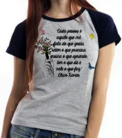 Baby look blusa Feminina Frase Chico Xavier espirita cada pessoa - Foto 3