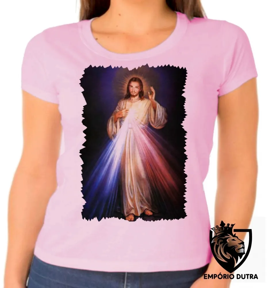 Baby look blusa Feminina Jesus Cristo DEUS coração sagrado cristão REI