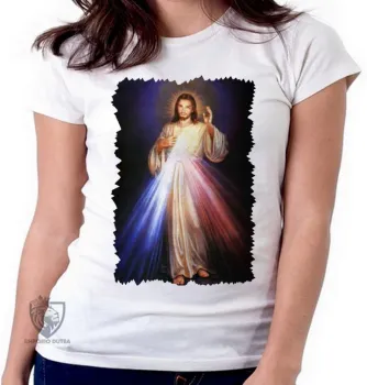 Baby look blusa Feminina Jesus Cristo DEUS coração sagrado cristão REI - Foto 2