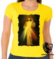 Baby look blusa Feminina Jesus Cristo DEUS coração sagrado cristão REI - Foto 4