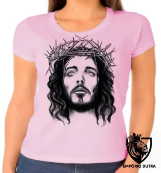 Baby look blusa Feminina Jesus Cristo DEUS coroa de espinhos