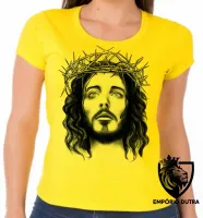 Baby look blusa Feminina Jesus Cristo DEUS coroa de espinhos - Foto 4
