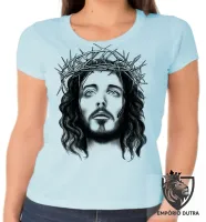 Baby look blusa Feminina Jesus Cristo DEUS coroa de espinhos - Foto 5