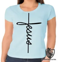 Baby look blusa Feminina Jesus Jesus Cristo DEUS crucifixo cruz - Foto 2