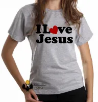 Baby look blusa Feminina Jesus Cristo DEUS i love you coração - Foto 3