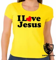 Baby look blusa Feminina Jesus Cristo DEUS i love you coração - Foto 4