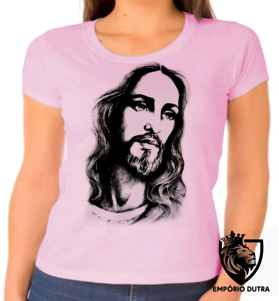 Baby look blusa Feminina Jesus Cristo DEUS verdadeiro salvador Imagem