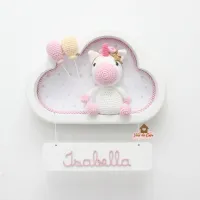 Unicórnio - 2 balões - Nuvem Branca - Porta Maternidade