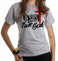 Baby look blusa Feminina Jesus Cristo o verdadeiro DEUS - Foto 4