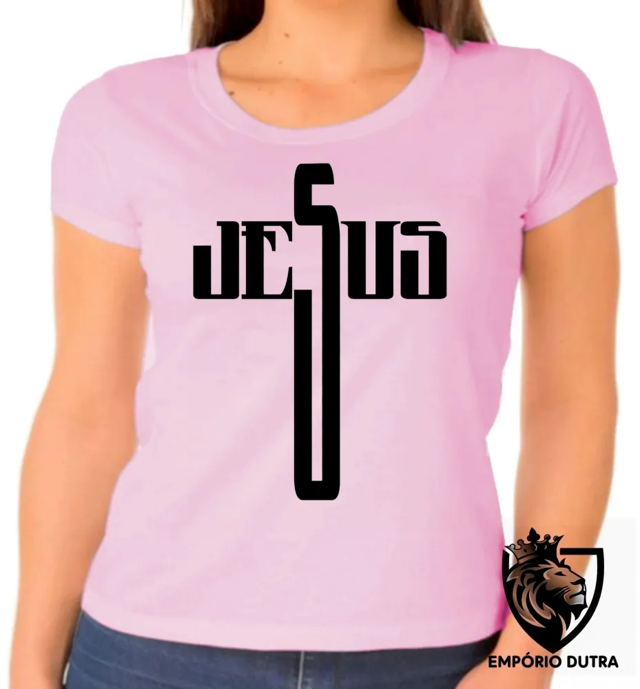Baby look blusa Feminina Jesus DEUS Cristo crucifixo