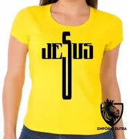 Baby look blusa Feminina Jesus DEUS Cristo crucifixo - Foto 4