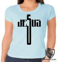 Baby look blusa Feminina Jesus DEUS Cristo crucifixo - Foto 5