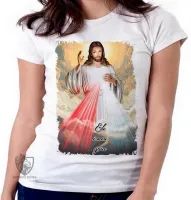 Baby look blusa Feminina Jesus meu guia - Foto 3