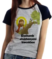 Baby look blusa Feminina Jesus Cristo siyahamba - Foto 2
