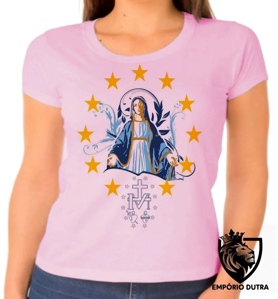 Baby look blusa Feminina Nossa Senhora das Graças santa JESUS Mãe