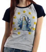 Baby look blusa Feminina Nossa Senhora das Graças santa JESUS Mãe - Foto 6