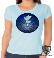 Baby look blusa Feminina Pomba da paz espirita Jesus amor Kardec - Foto 2