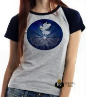 Baby look blusa Feminina Pomba da paz espirita Jesus amor Kardec - Foto 3