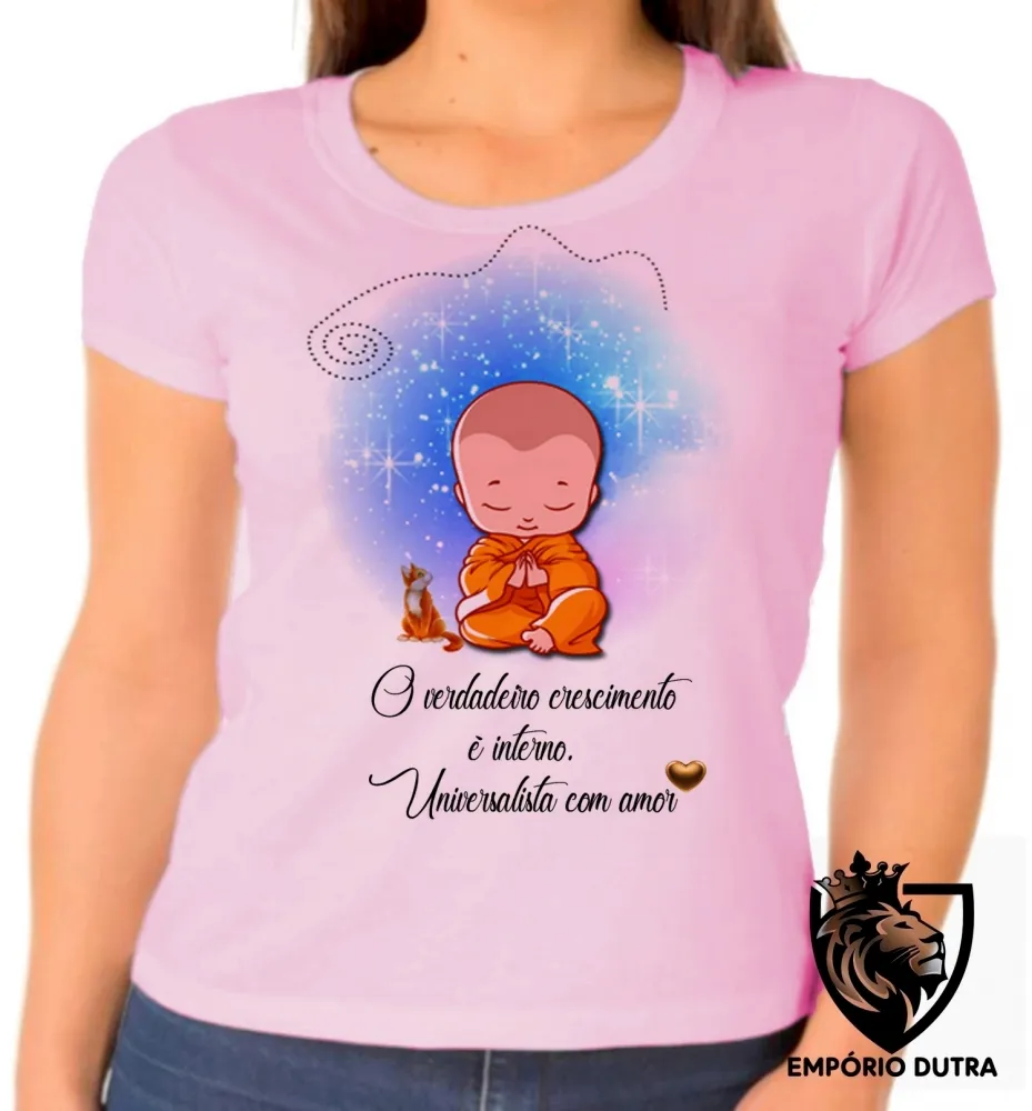 Baby look blusa Feminina Universalista com amor Imagem