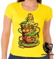 Baby look blusa Feminina Alice e gato no pais das maravilhas - Foto 5