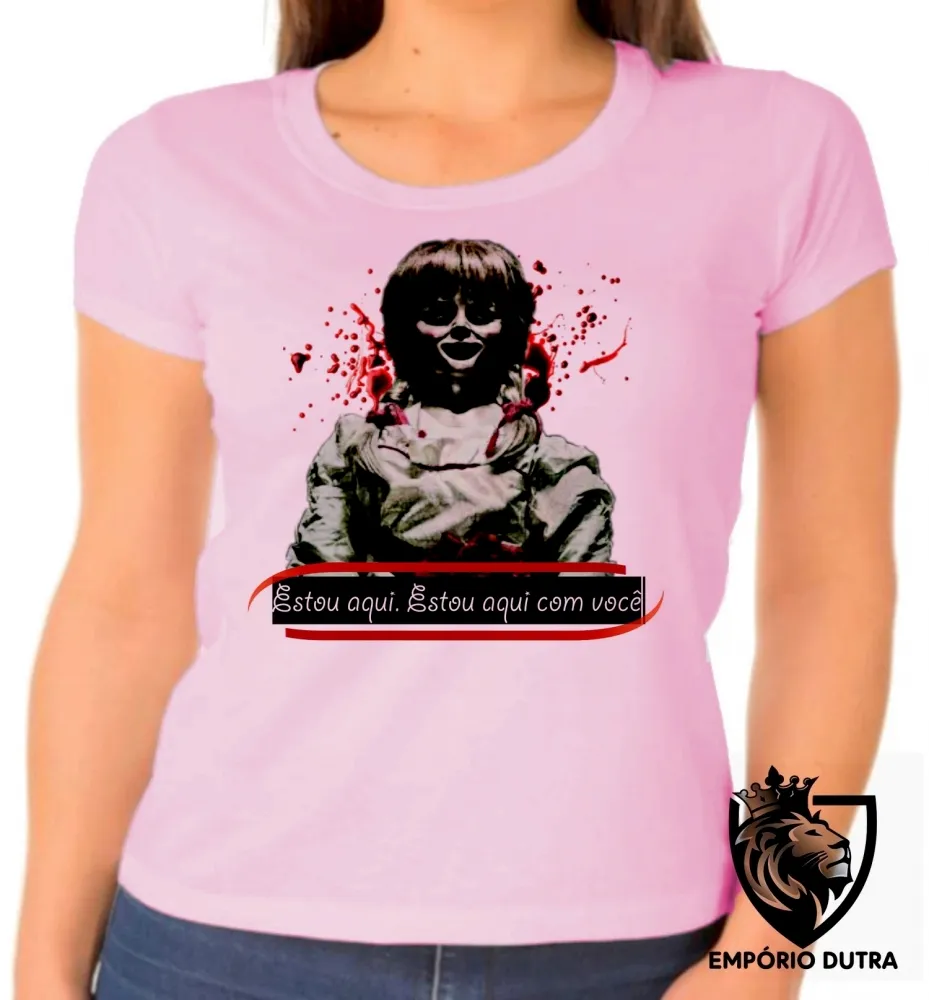 Baby look blusa Feminina Annabelle filme terror boneca