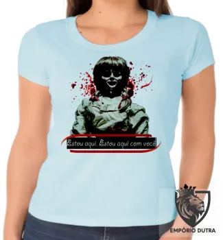 Baby look blusa Feminina Annabelle filme terror boneca - Foto 2