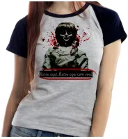 Baby look blusa Feminina Annabelle filme terror boneca - Foto 3