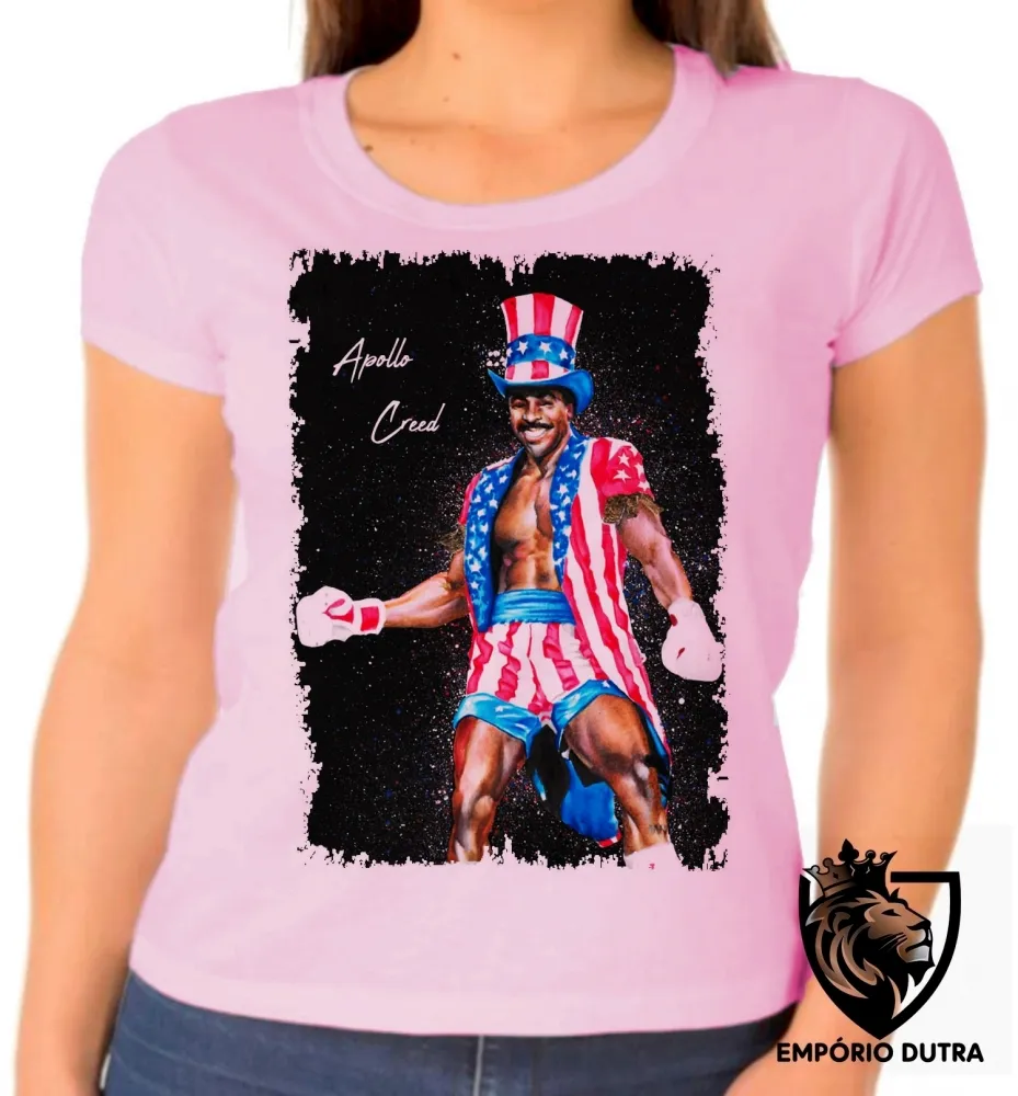 Baby look blusa Feminina Apollo Creed Rocky Balboa Imagem