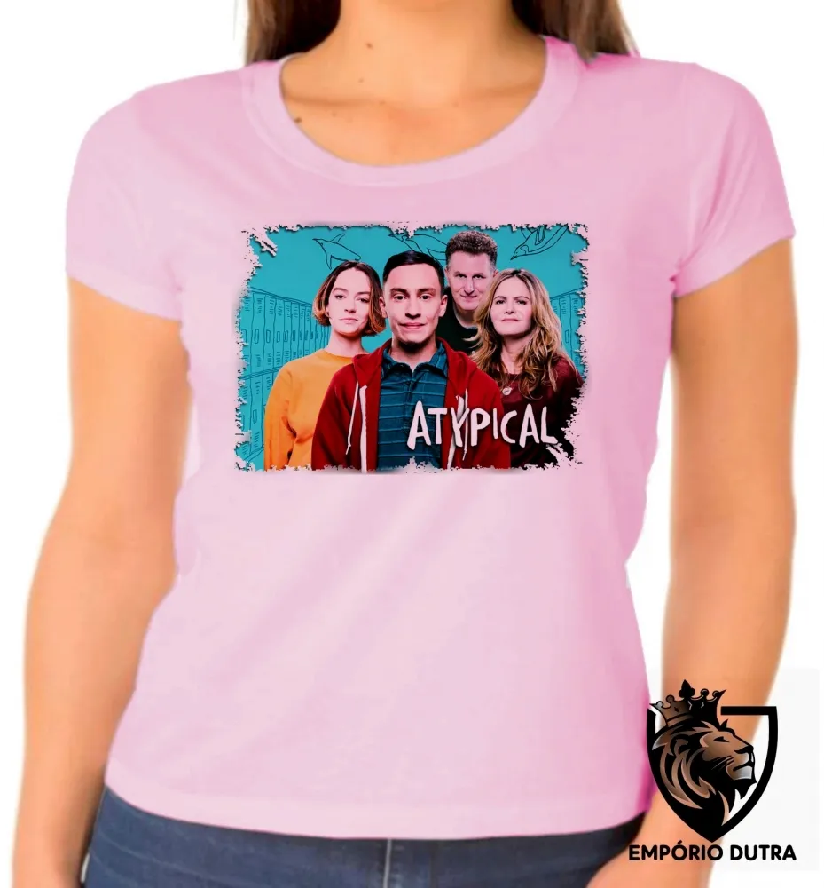 Baby look blusa Feminina Atypical seriado serie personagens Imagem