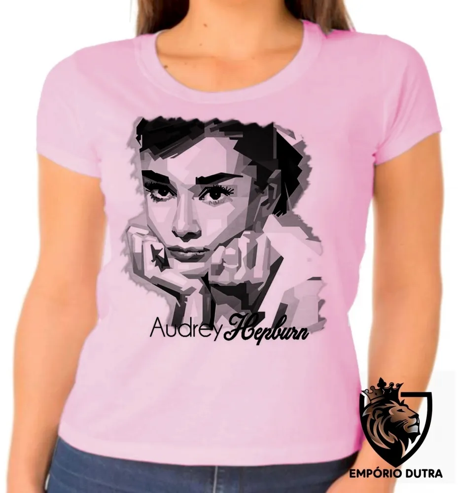 Baby look blusa Feminina Audrey Hepburn atriz america