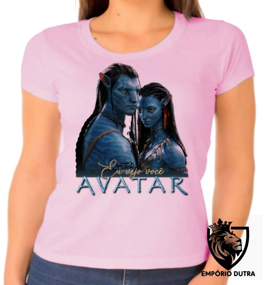 Baby look blusa Feminina Avatar eu vejo você Imagem